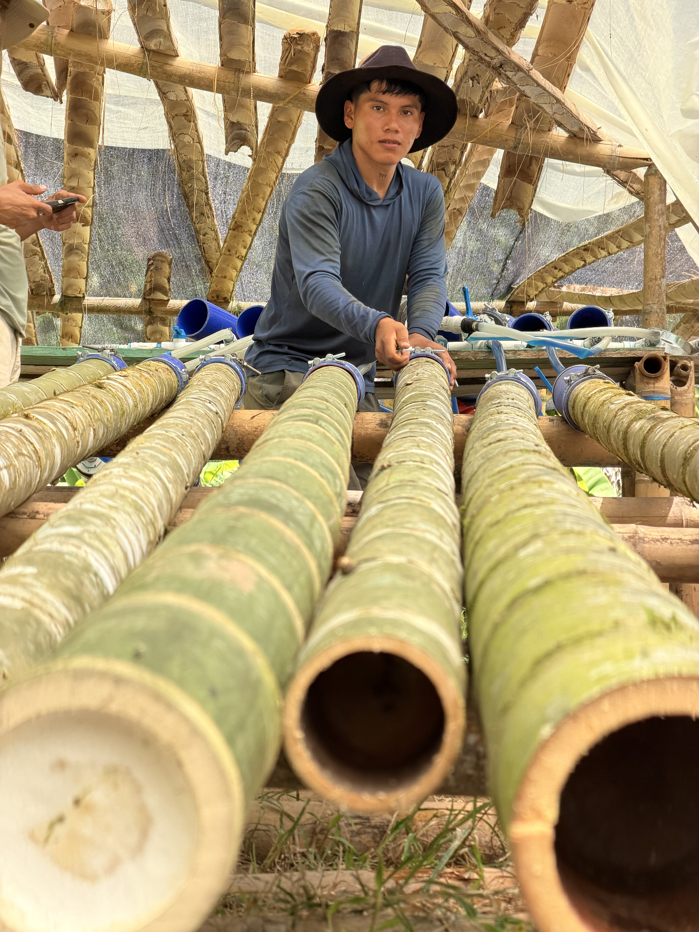 Community members trained and paid in bamboo construction